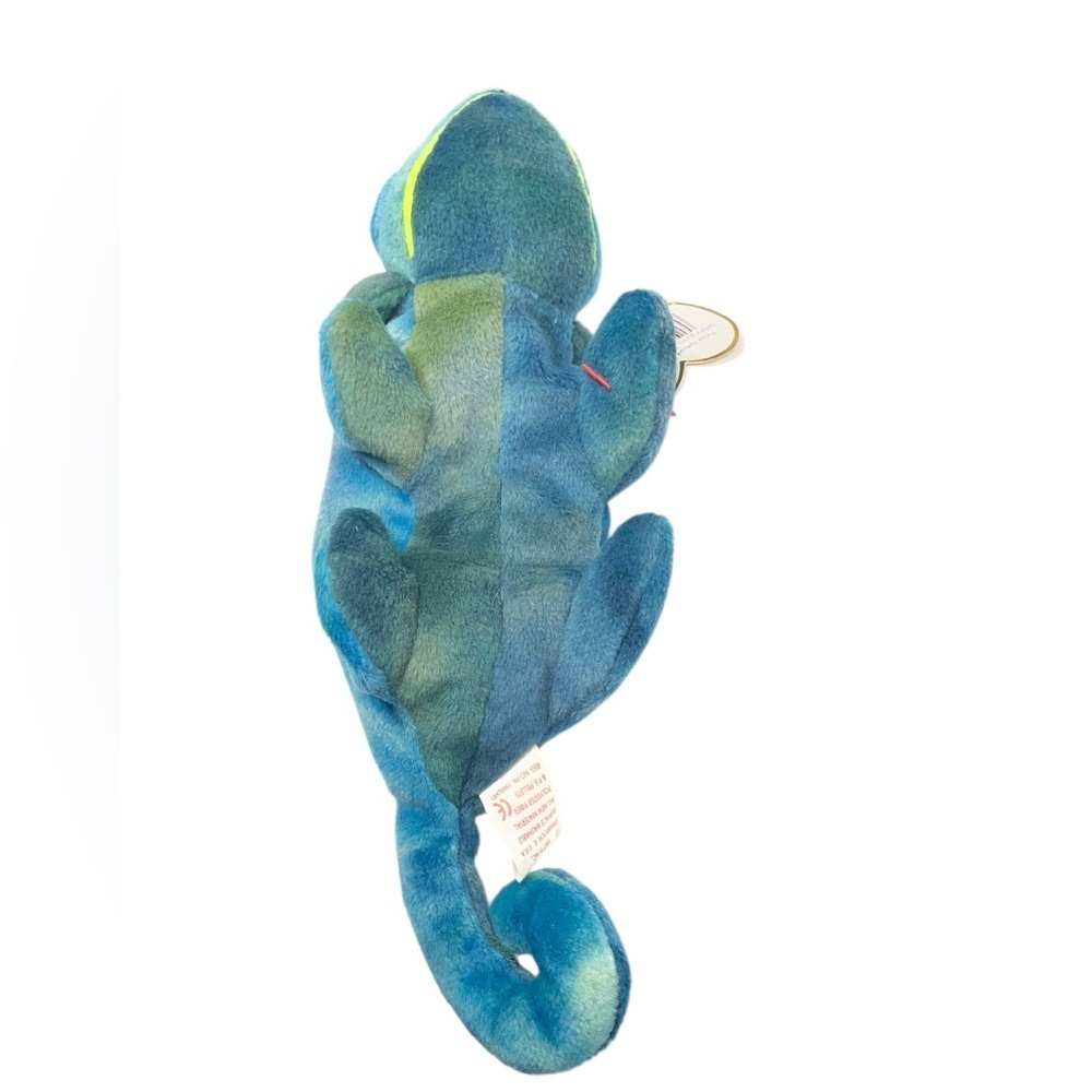 Ty The Beanie Babies Collection Rainbow Chameleon Blue and Green Plush Toy - Picture 3 of 6